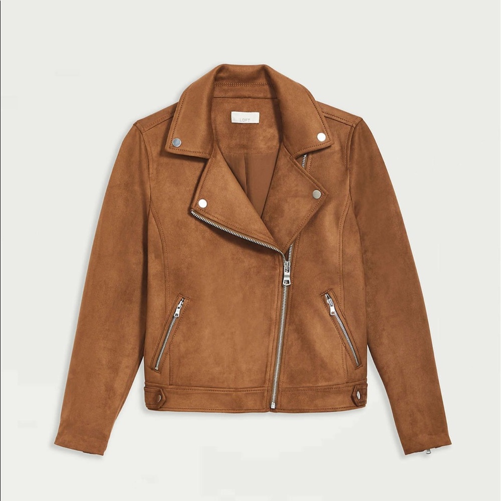Loft Faux Suede Moto Jacket - M - Picture 7 of 7